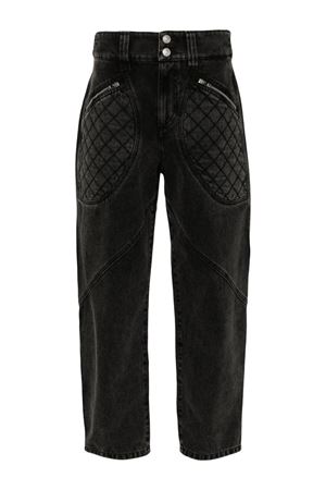 Jeans Catarina in cotone grigio scuro ISABEL MARANT | PA0369FBB3H02I02DG